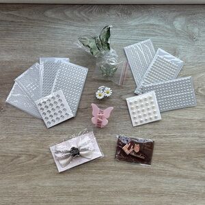 Flower Knows Clips, Rhinestones,Pearls,Butterfly and Sunflower Claw Clips